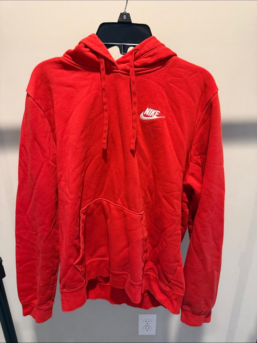 Nike Red Pullover Hoodie with White Logo